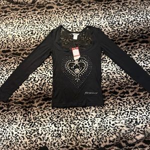 Parasuco Long Sleeve Lace Beaded Shirt NWT Size XS